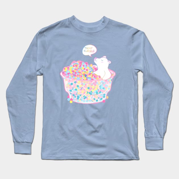 Self Care Bear Long Sleeve T-Shirt by paintdust